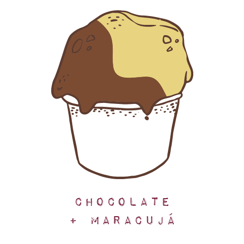 mu gelato sabor chocolate com maracujá